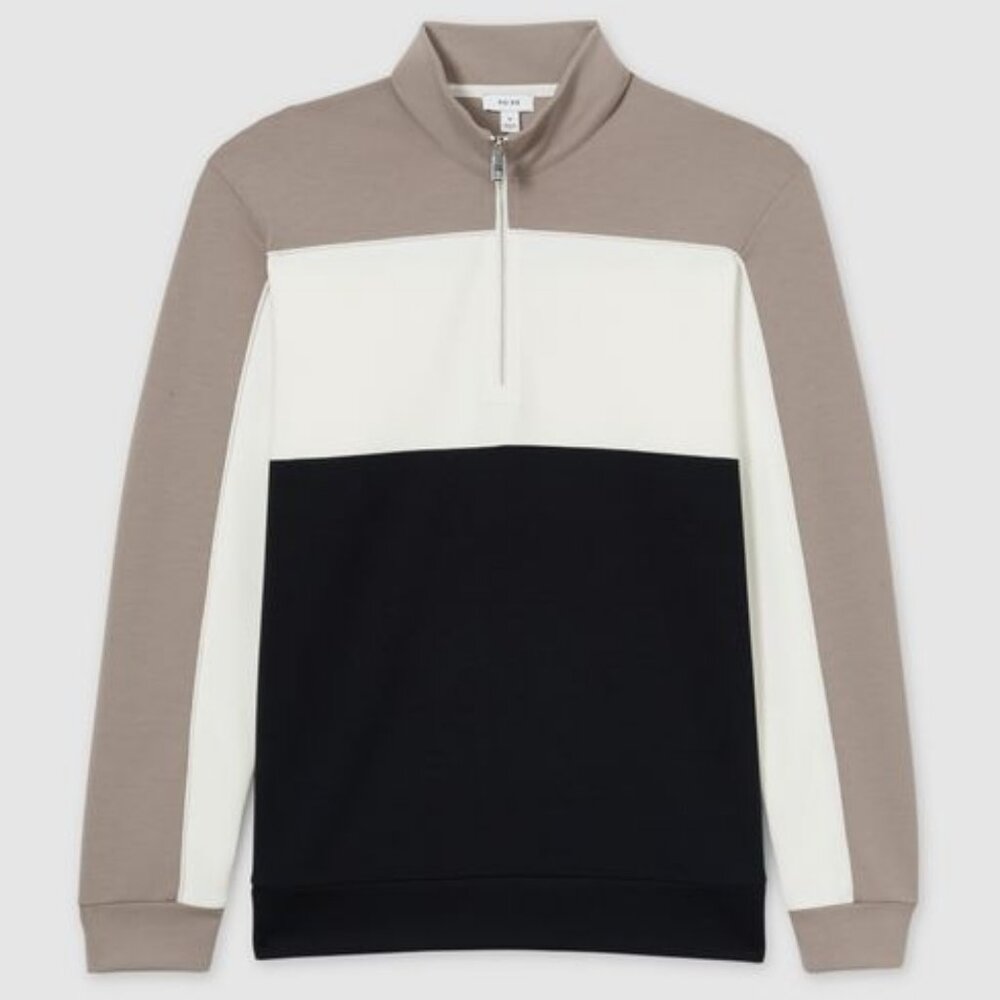 Reiss Men's Katoon 1/4 Zip Multicolor Shirt - Extra Large - New with Tags